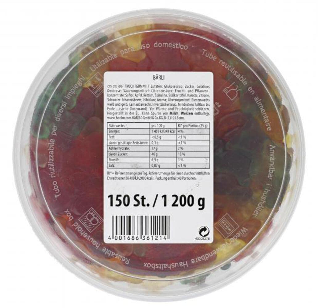 Haribo Baerli ( Bears )Tub -150 Pcs