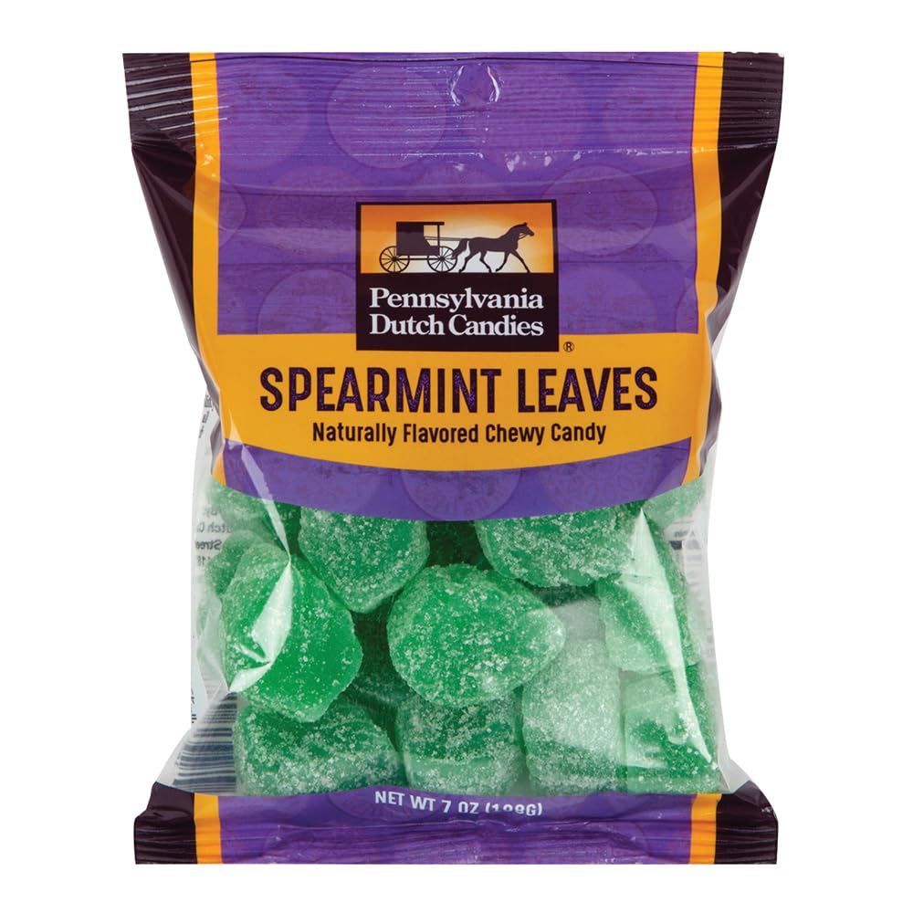 Penn Dutch Candy - Spearmint Leaves | Retro-Flavors | Classic Chewy Candies | Pennsylvania Dutch Company | Varying Flavors And Sizes | Great Taste And Great As A Gift