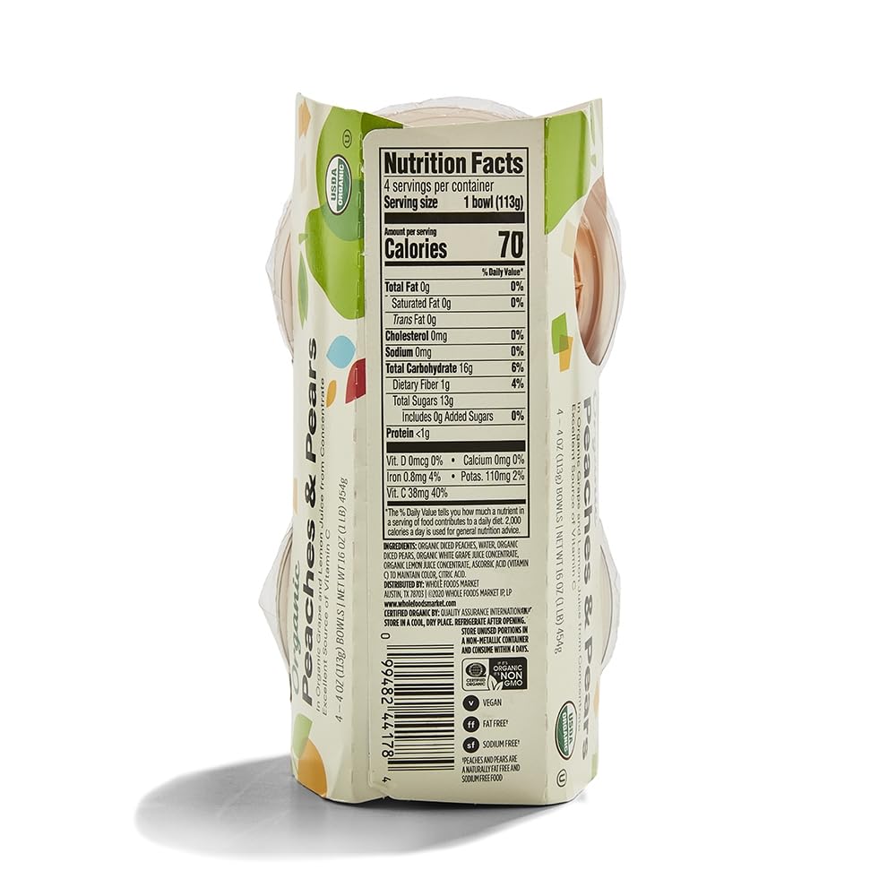 365 By Whole Foods Market, Peaches And Pears Organic 4 Count, 16 Ounce