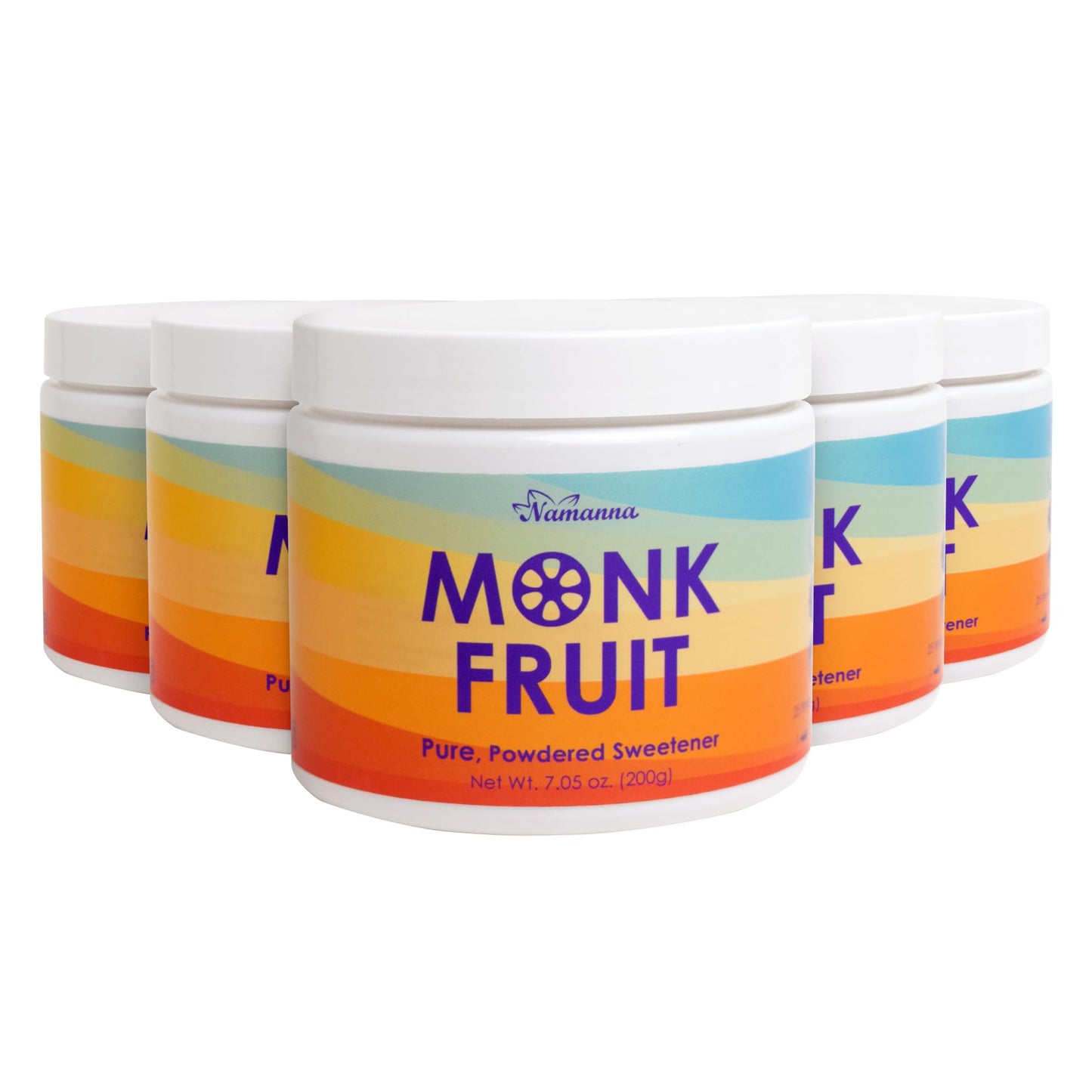 Namanna Pure Monk Fruit Sweetener - Zero Calorie, Zero Carb, Paleo And Keto Safe - (7% Mogroside V, 200G, 1,110 Servings) - 5 Pa