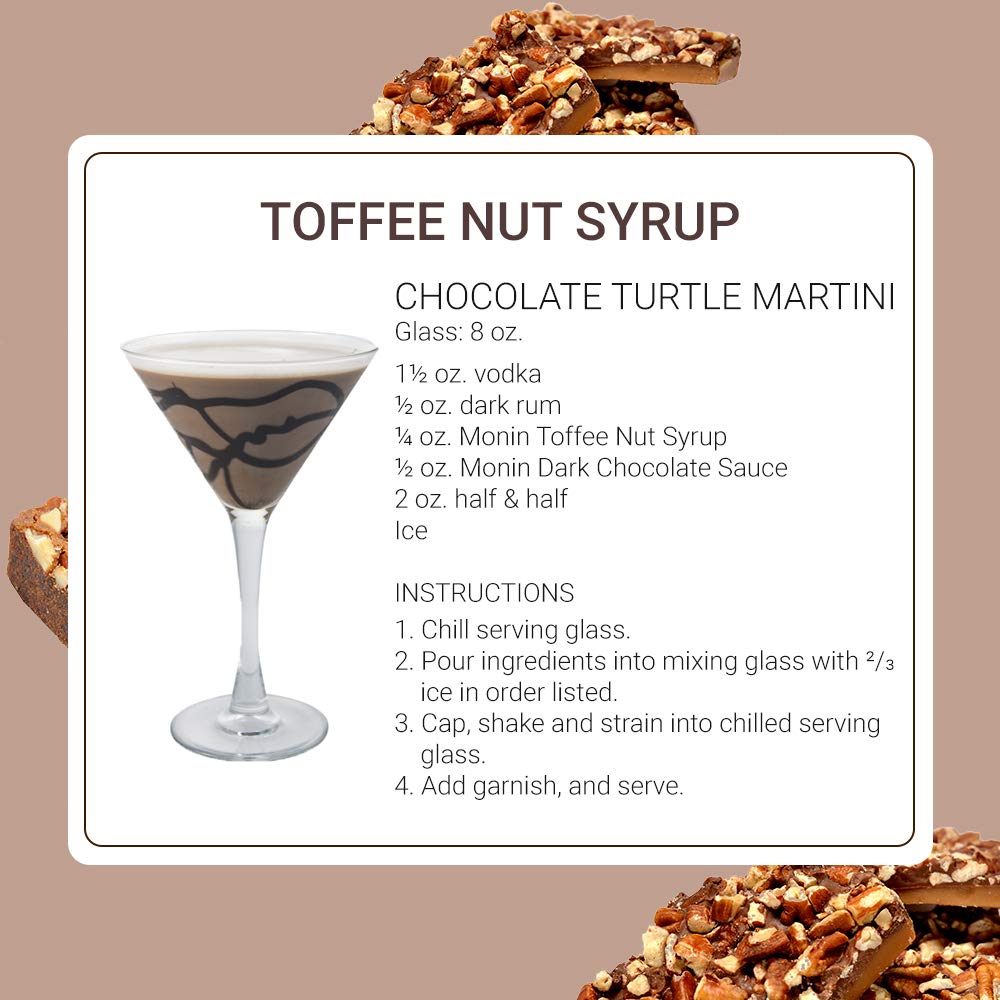 Monin Toffee Nut Syrup, Bold and Buttery Flavor, Gluten-Free, Non-GMO, 1 Liter (33.81 Fl Oz)