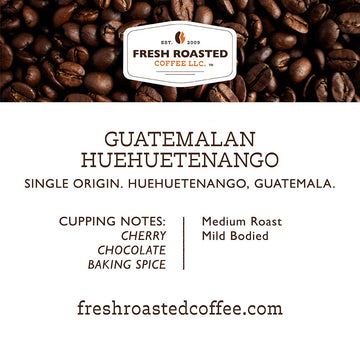 Fresh Roasted Coffee, Guatemala Huehuetenango | 12 Oz | Single Origin | Medium Roast | Kosher | Whole Bean