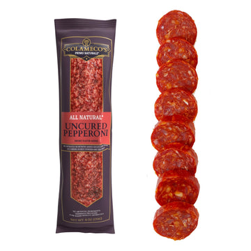 COLAMECO'S All Natural Uncured Pepperoni Chub - Classic Italian Flavor, Humanely Raised - Gluten-Free, Dairy-Free Uncured Pepper