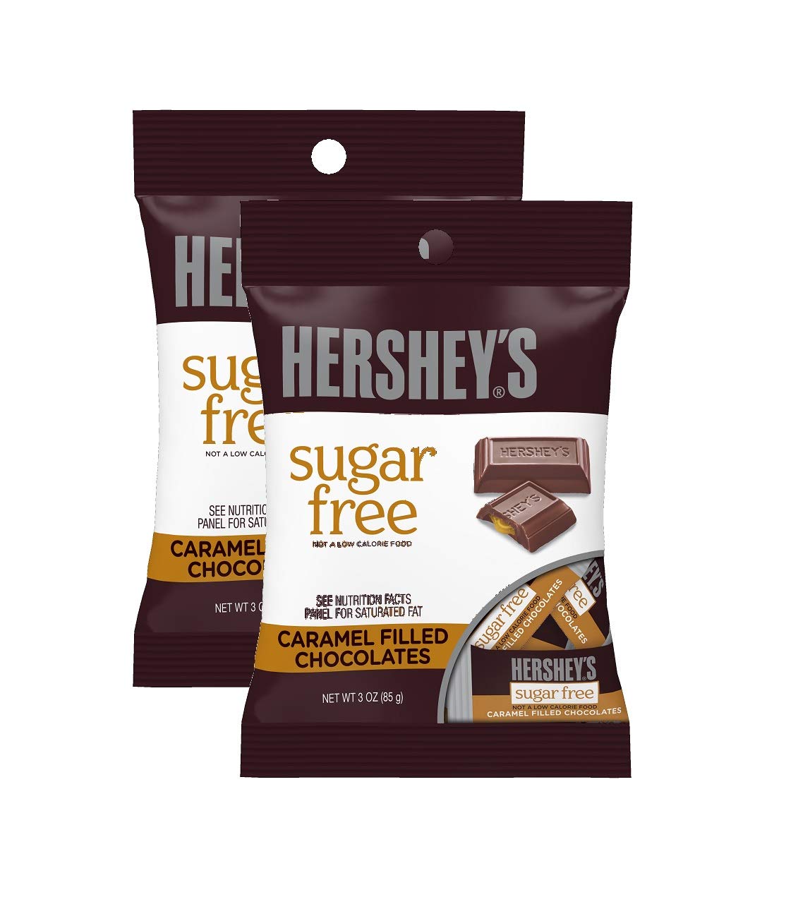 Sugar Free Hersheys Caramel Filled Chocolates, 3oz - Pack of 2