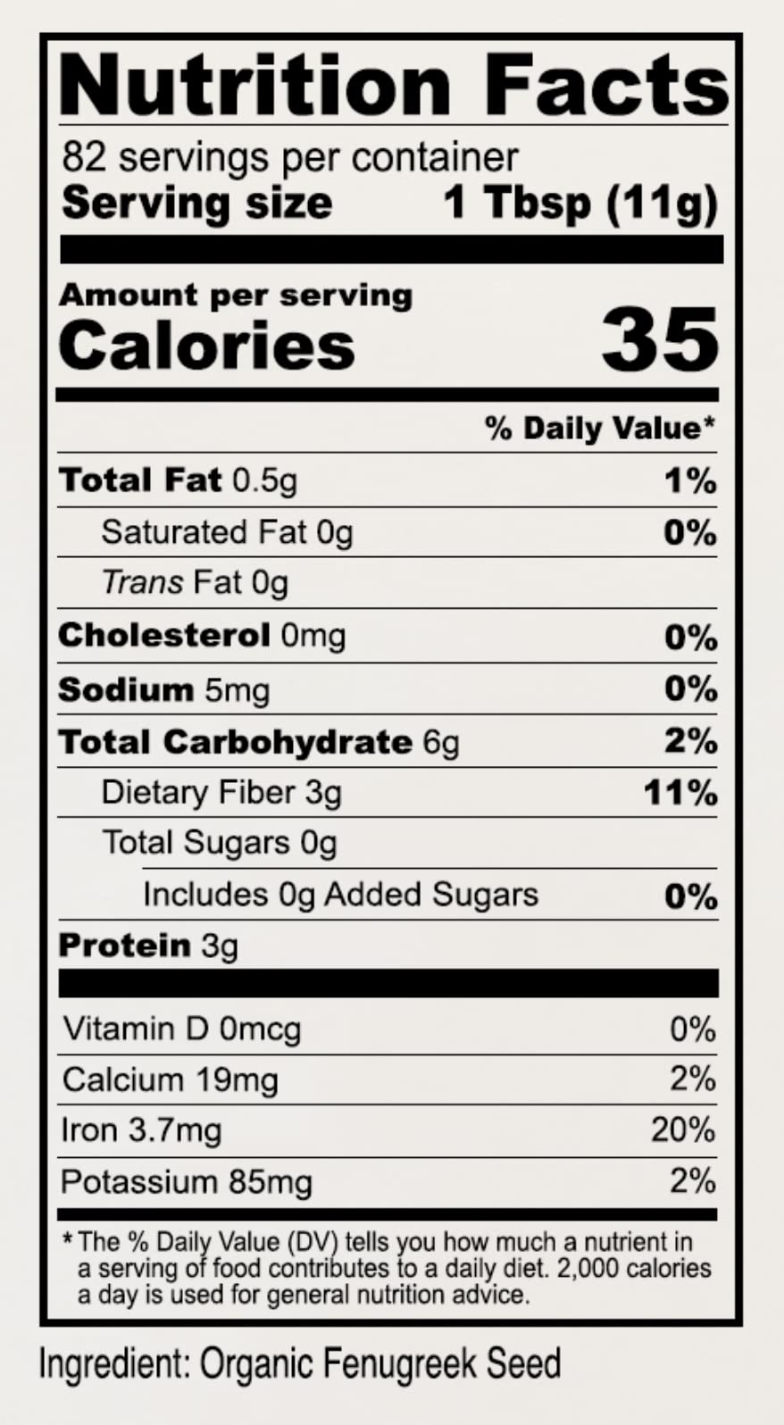 Anthony'S Organic Fenugreek Seeds, 2 Lb, Whole Methi Seeds, Gluten Free, Non Gmo, Non Irradiated