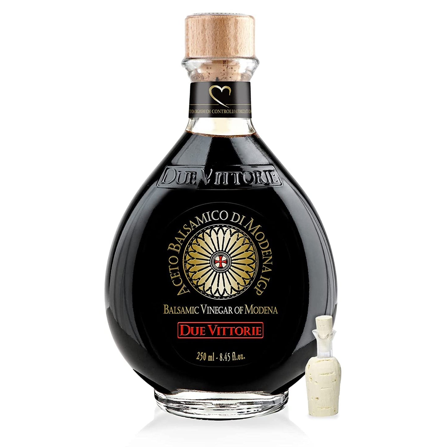 Due Vittorie Balsamic Vinegar, Barrel Aged, All-Natural, Extra Dense, 8.45 Fl Oz (250ml)