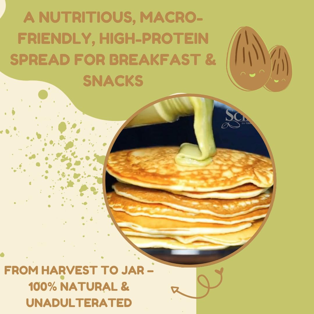 Alma Gourmet 100% Pistachio Butter Spread - Pure Pistachio Cream Paste Imported From Sicily, Italy - 100% Italian Pistachios -On