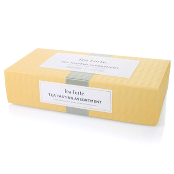 Tea Forte Tea Tasting Assortment Premium Tea Petite Presentation Box, Tea Sampler Gift Set, 10 Count, 1 Of Each Variety Individually Wrapped Handcrafted Pyramid Infuser Bags