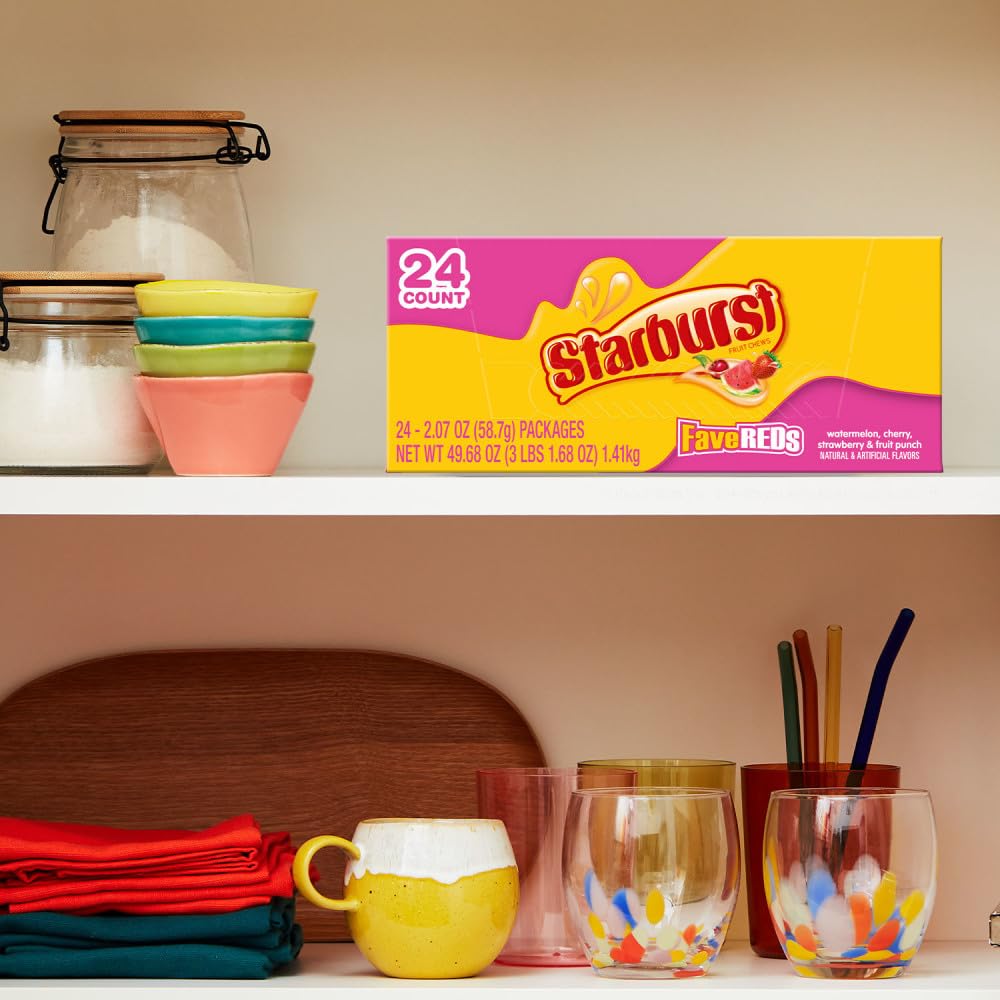 Starburst Favereds Chewy Candy Bulk Pack, Full Size, 2.07 Oz, (Pack Of 24)