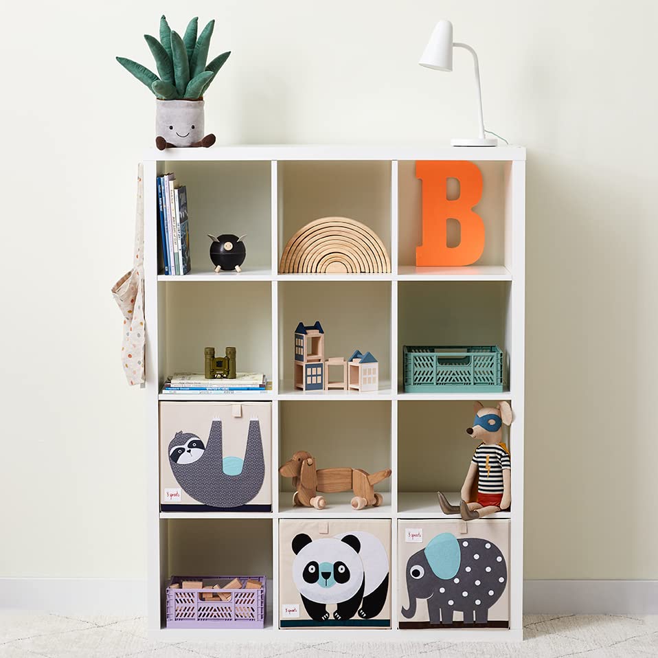3 Sprouts Cube Storage Box - Organizer Container For Kids Toddlers, Panda