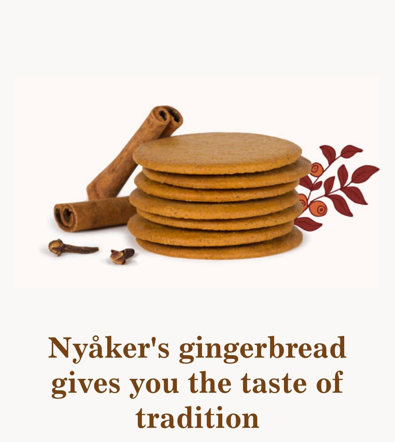 Nyakers Gingerbread Snaps Cookie Tin, Finest Ginger Snaps Original Flavor Swedish Cookie, 750 g - 26.45 oz - 1.65 lbs, With Prot