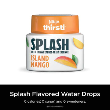 Ninja Thirsti Flavored Water Drops, Splash With Unsweetened Fruit Essence, Island Mango, 3 Pack, Zero Calories, Zero Sugar, Zero