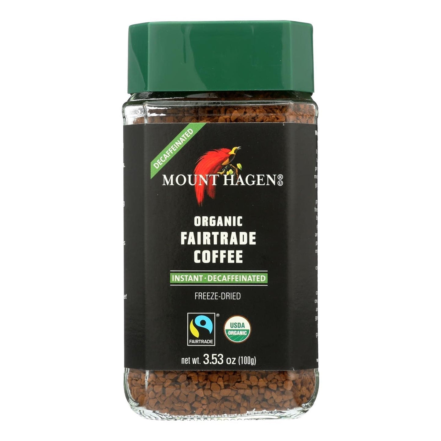 MOUNT HAGEN, Organic Fair Trade Coffee,Instant Decaffeinated, Pack of 6, Size 3.53 OZ - No Artificial Ingredients Fair Trade Ite