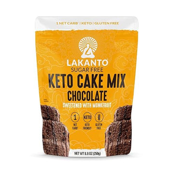 Lakanto Sugar Free Keto Cake Mix - Sweetened With Monk Fruit, Gluten Free, 1 Net Carb, Keto Diet Friendly, Delicious - Chocolate