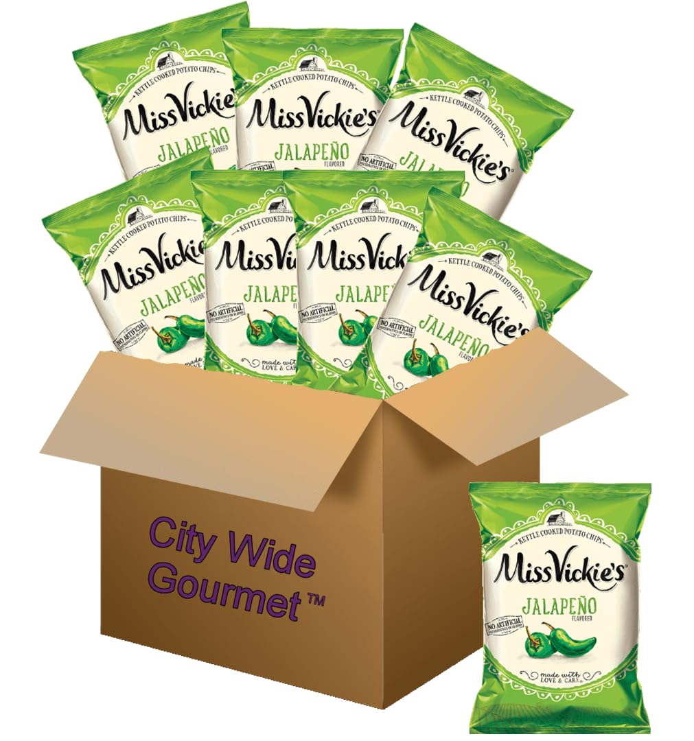 Miss Vickies Kettle Cooked Jalapeno Potato Chips 1.375 Oz Bags Pack Of 8