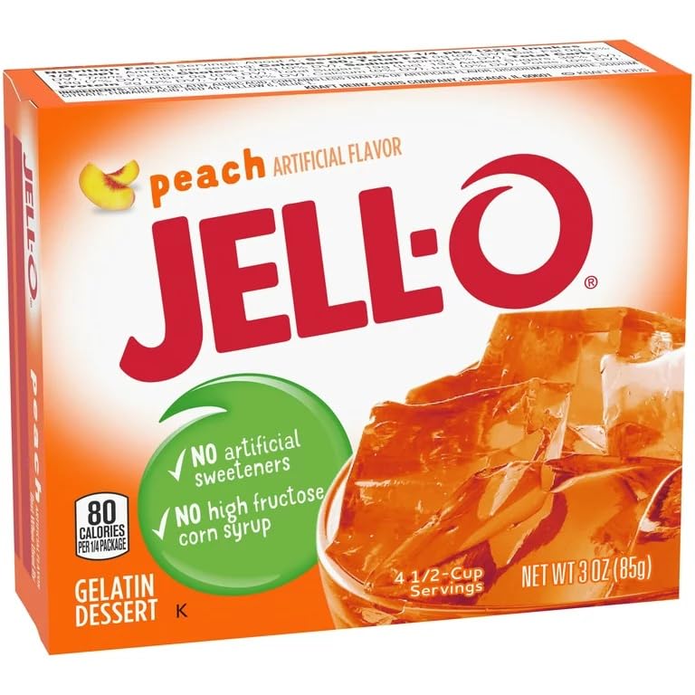 Jell-o, Gelatin Dessert, Peach (Pack of 2)