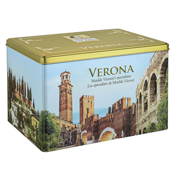 Matilde Vicenzi Verona Gift Tin, Assortment Of Italian Pastries And Cookies, 32Oz (907G)