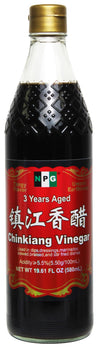NPG Chinkiang Vinegar, 19.61 Fl Oz (580ml), Aged Chinese Black Rice Vinegar for Dumplings, Sushi, Salad, Marinade, Stir Fry