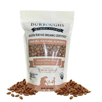 Burroughs Family Farms 3 Lb Regenerative Organic Natural Raw Almonds - Gluten-Free, Non-Gmo Paleo Keto Almonds - 0% Sodium & Cho