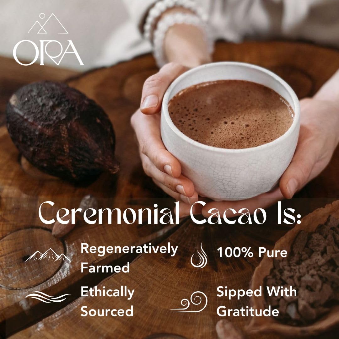 Ora Ceremonial Cacao - Uplifting Uganda - Organic 100% Cacao - Ethical - Regenerative - High Flavanol - Coffee Alternative - Bet