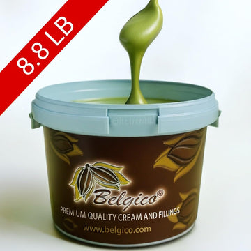 Belgico Premium Pistachio Cream Paste - Bulk 8 Lb 13 Oz (4 Kg) | Gourmet Belgian Spread For Baking, Pastry, Gelato & Desserts |