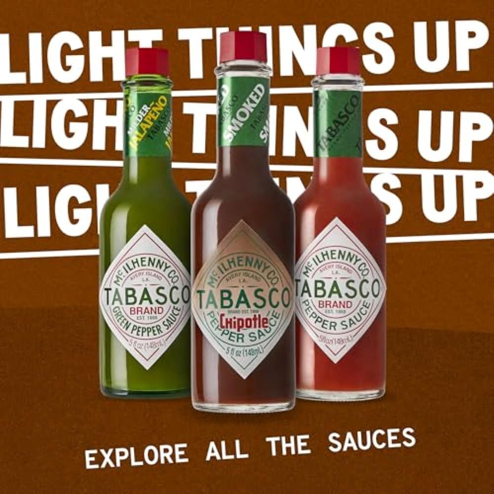 Tabasco Brand Chipotle Pepper Sauce, Medium Hot Sauce, Glass Bottle, Chipotle Peppers, Smoky & Smooth, Great For Marinating Or Grilling Meats, Chicken Burritos, & More, 2 Fl Oz (Pack Of 1)