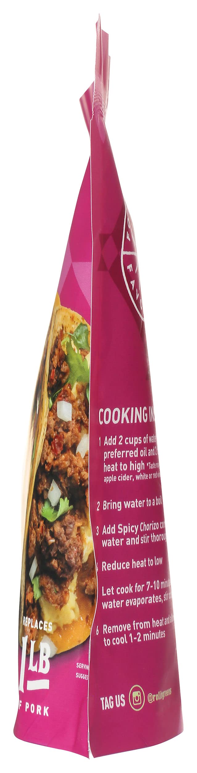 Rollingreens Plant Based Chorizo Me'Eat, 4.5 Oz