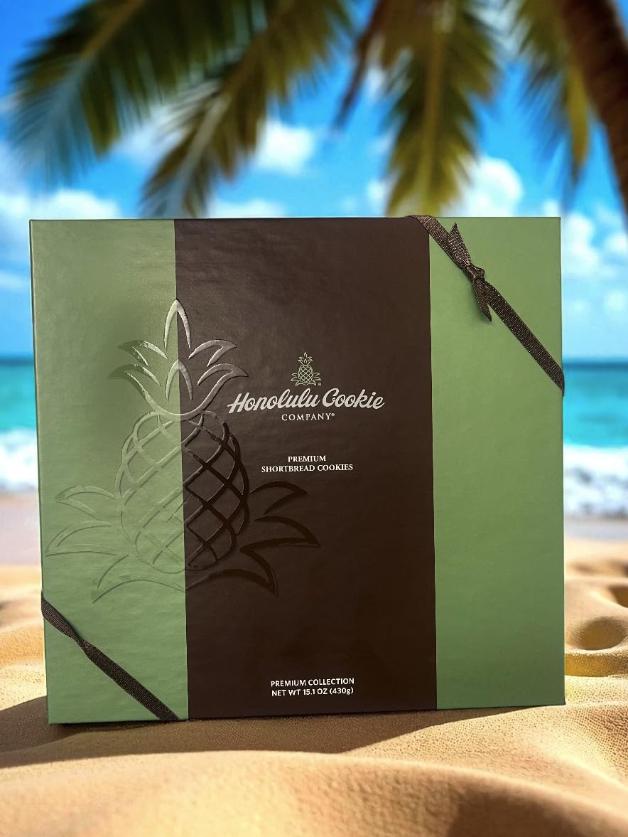 Honolulu Style Hawaiian Shortbread Cookie Gift Box – 27 Assorted Tropical Flavors – Chocolate, Macadamia Nut & Island-Inspired Cookies – Gourmet Gift Set