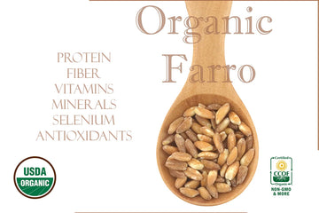 Organic Italian Pearled Farro - Imported, Raw, Non-Gmo, Vegan, Bulk, Protein, Fiber Rich (22Lb)