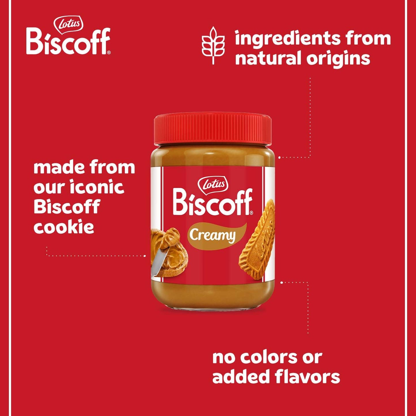 Lotus Biscoff, Cookie Butter Spread, Creamy, non GMO + Vegan, 14.1 oz, Pack of 8