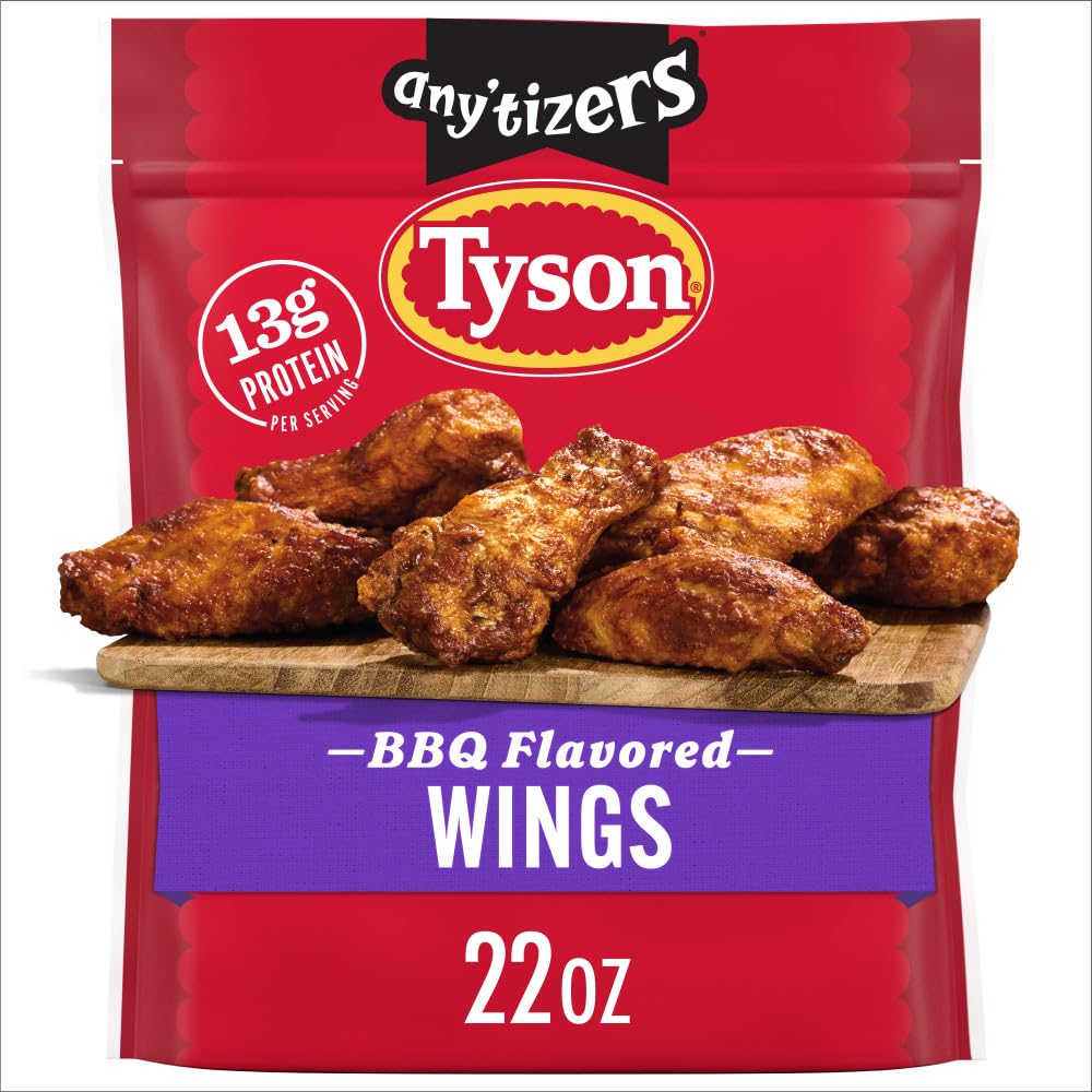 Tyson Anytizers BBQ Bone In Chicken Wings, 22 oz (Frozen)