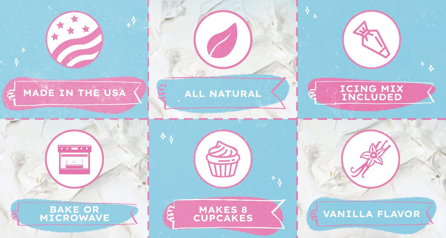 Puppy Cake Dog Birthday Cake Mix - 6 Flavors, 10 Ounce, All Natural, Made in USA, Pink, Model PCBC