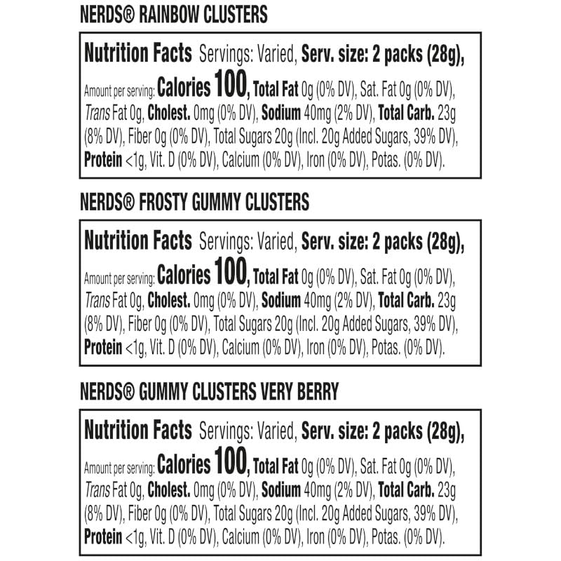 NERDS Gummy Clusters Holiday Assorted Treat Pack 14 oz 28 Count