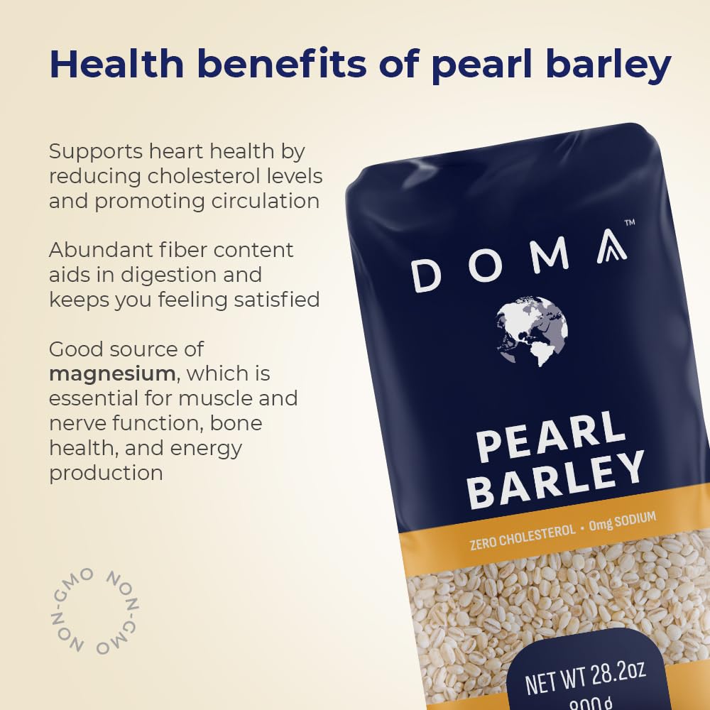 Doma Pearl Barley 3.52Lb (2X1.76 Lb) - Great For Soups, Stews, Salads, Risotto, Pilaf, Nutrient-Rich, Premium Grains, Non-Gmo