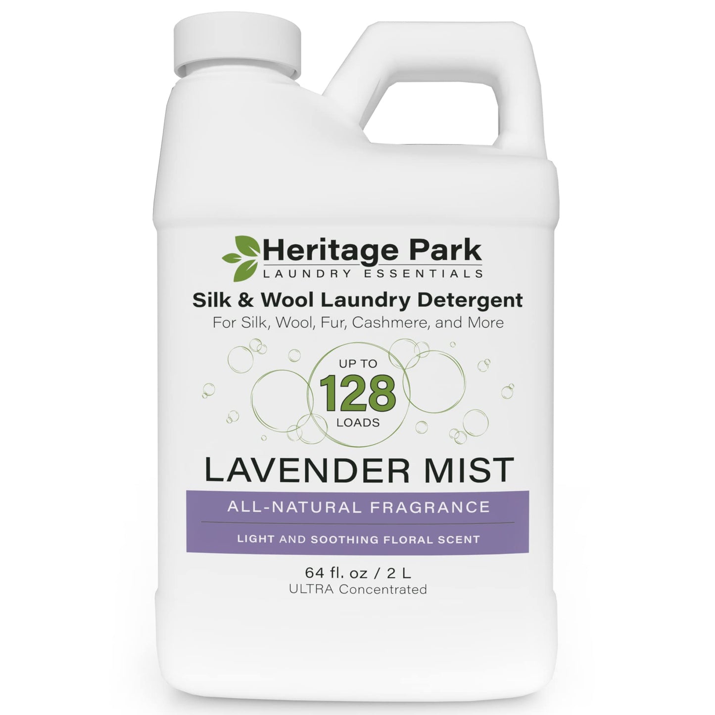 Heritage Park Silk & Wool All-Natural Lavender Mist Scent, Ph-Neutral Laundry Detergent - Enzyme-Free, Concentrated Up To 128 Lo