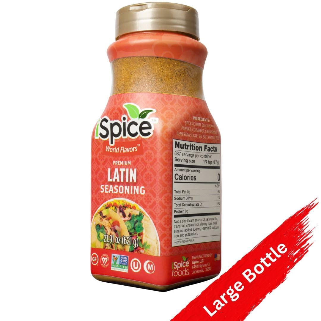 Ispice Blend | Latin Seasoning | 21.91 Oz | Mixed Spice & Seasoning | Bulk Size | Halal | Kosher (Latin)