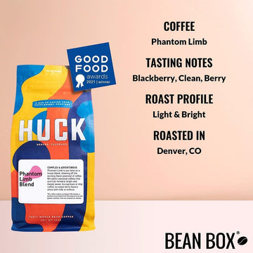 Phantom Limb - Roasted By Huckleberry Roasters - Whole Bean Coffee - 12 Ounce Bag