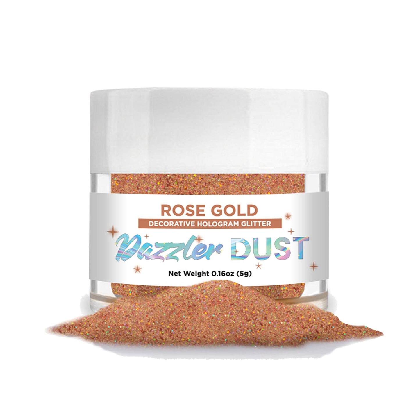 Bakell Rose Gold Glitter - Non-Toxic Dazzler Dust for Arts & Crafts, 5g Jar, Model FLD151