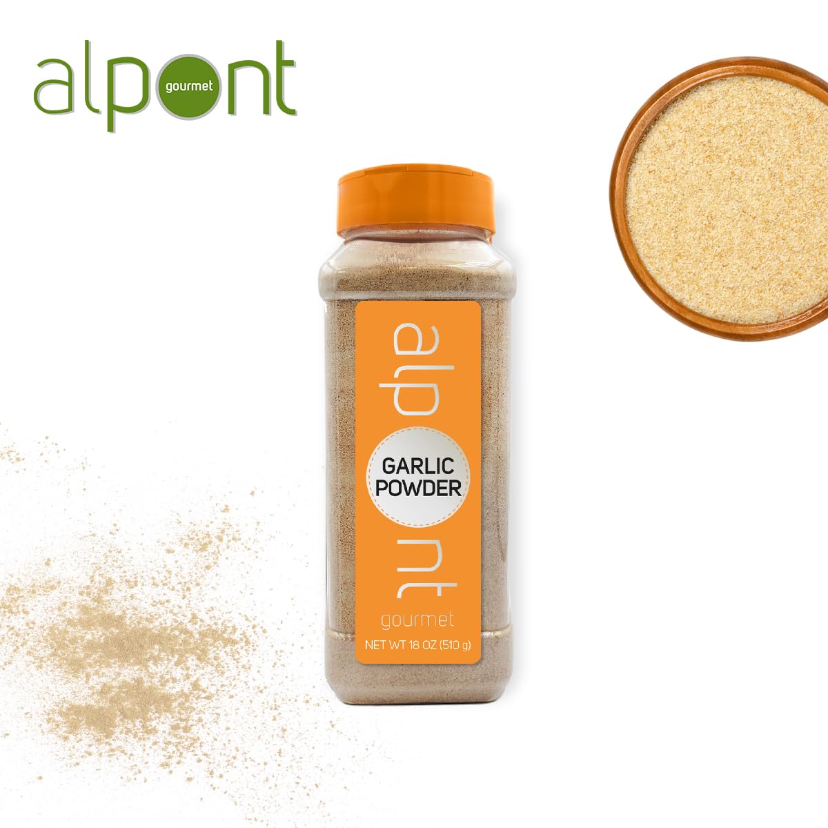 ALPONT GOURMET Garlic Powder, All Natural, Non-GMO, 18oz (510g)
