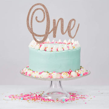 One Cake Topper Rose Gold Glitter First Birthday Cake Topper, One Birthday Cake Topper Rose Gold 1St Birthday Girl Cake Topper F