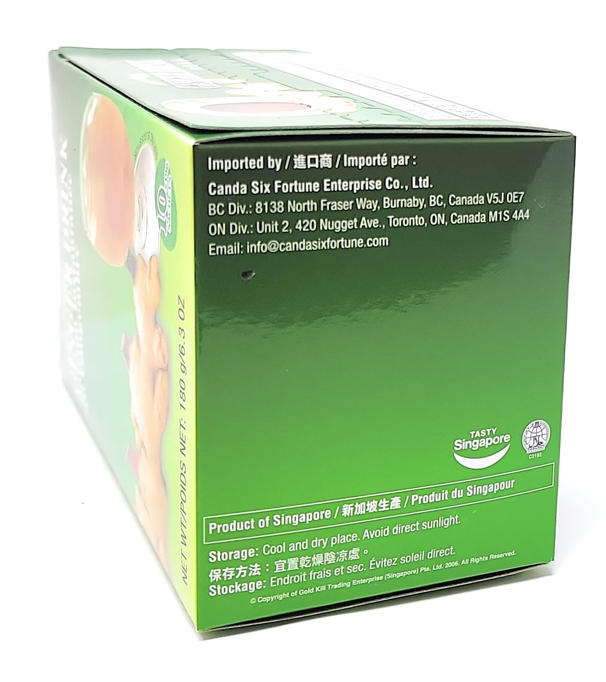 3-Pack Of Gold Kili Instant Ginger Drink With Honey,6.3Oz,180G Each Box, Free Recipe Book Inside Box.