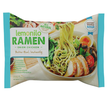 Lemonilo Ramen - Onion Chicken Soup - Healthy Instant Ramen - Oven Baked Noodles - Made With All-Natural Ingredients - Quick Mea