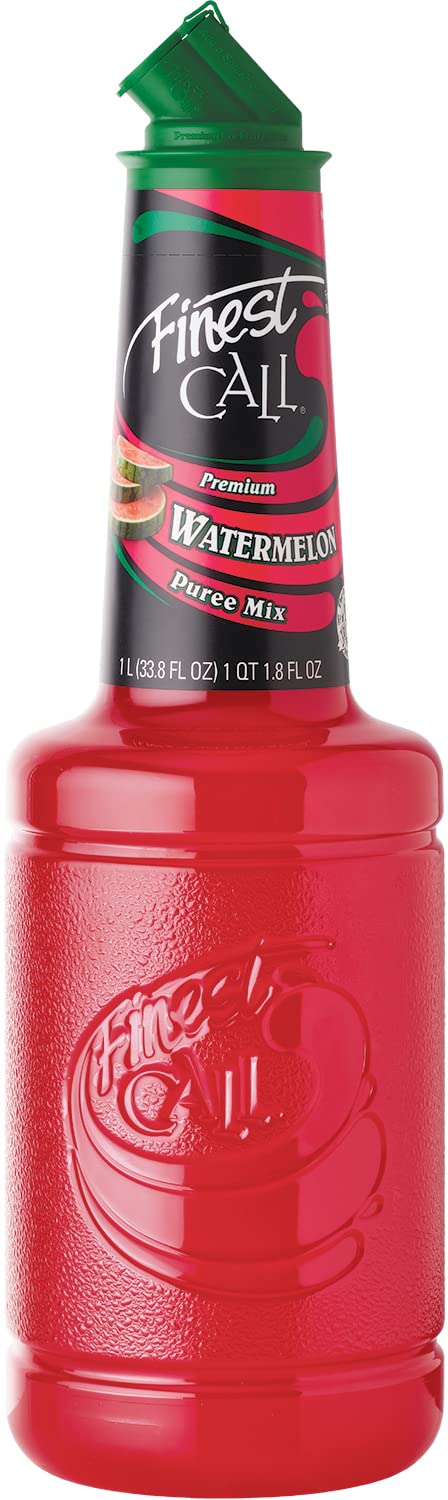 Finest Call Top-Grade Watermelon Fruit Puree Drink Mix 1 Liter Bottle (33.8 Fl Oz) Individually Boxed