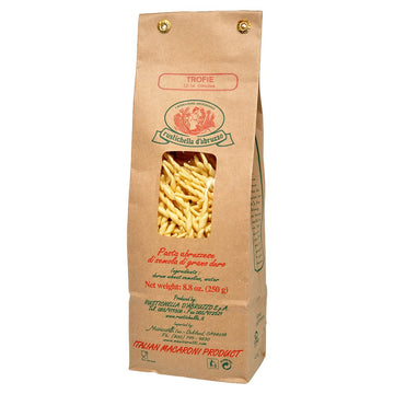 Rustichella D'Abruzzo Trofie Pasta - Authentic Italian Durum Wheat Semolina, Traditional Ligurian Shape For Pesto, Soups & Cold Dishes - 250G Bag - Classic Small Pasta, Perfect With Potatoes & String Beans
