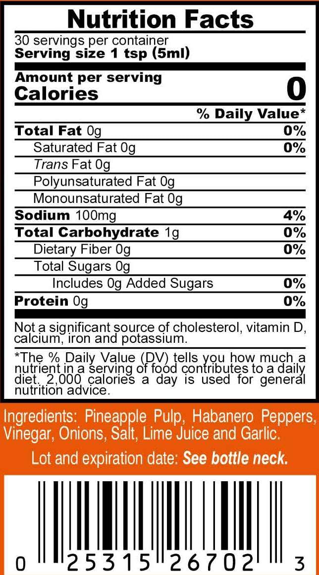 Marie Sharps Pure Love Pineapple Habanero Pepper Sauce, 5 oz