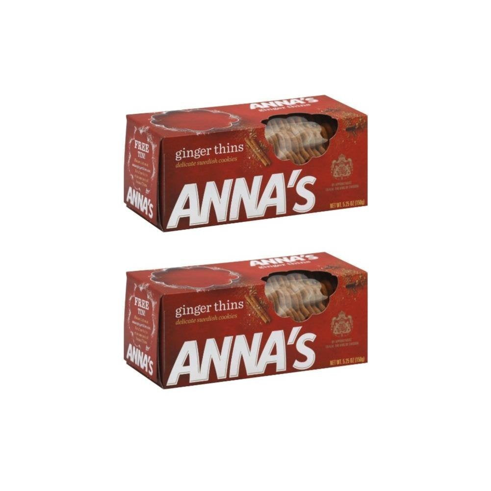 Anna'S Swedish Thins Ginger, Cookies 5.25 Oz (Pack Of 2)