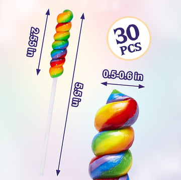 Twisty Lollipop, Rainbow Twist Lollipops Individually Wrapped Bulk, Kid s Lollipops Candy for Birthday, 12g Mixed Fruit Flavor
