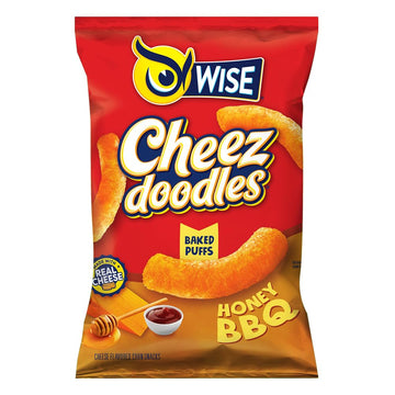 Wise Snacks Cheez Doodles Baked Puffs, Honey Bbq, Individual Snack Size Bags, School And Halloween Snacks For Kids, Gluten Free, 0G Trans Fat, No Preservatives, 0.75 Ounce (42 Count)