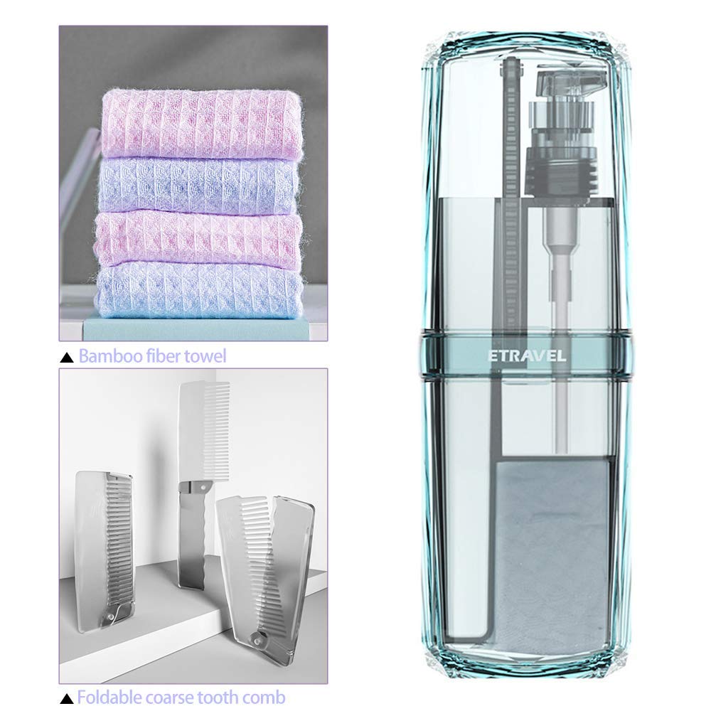 Portable Toothbrush Cup 8 In 1 Wash Set Storage Case, Toothbrush & Toothpaste Shower Gel Shampoo Comb Travel Kits Toiletry Sub (Gray)