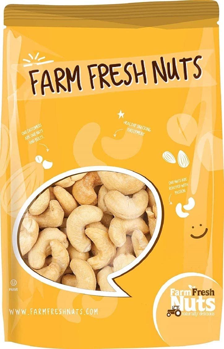 Dry Roasted Cashews Unsalted | Baked In Small Batches For Added Freshness | Without Oil | Perfectly Crunchy Naturally Delicious (4 Lbs.) By Farm Fresh Nuts Brand